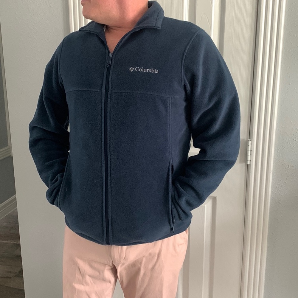 Navy Columbia Fleece Zip all Front